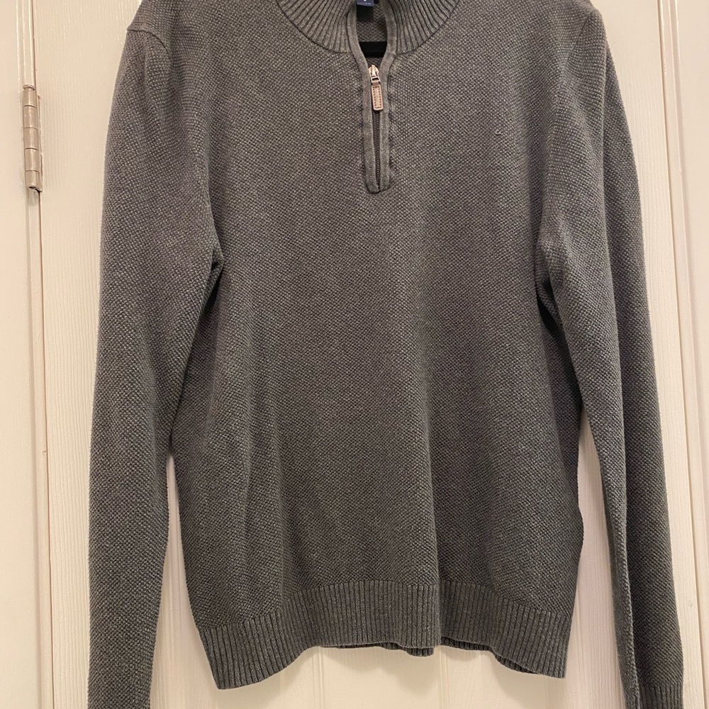 Club Room Men's Charcoal Zip-Up Sweater
